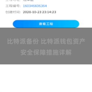 比特派备份 比特派钱包资产安全保障措施详解