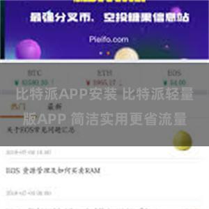 比特派APP安装 比特派轻量版APP 简洁实用更省流量