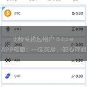比特派钱包用户 Bitpie APP轻版：一键交易，安心存储