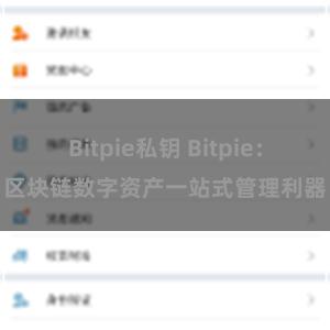 Bitpie私钥 Bitpie：区块链数字资产一站式管理利器