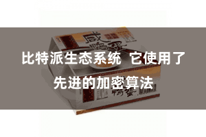 比特派生态系统  它使用了先进的加密算法